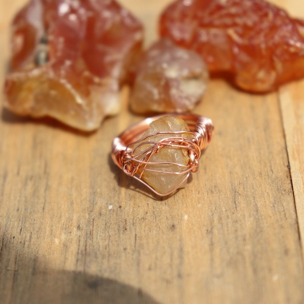 Wire wrapped agate ring - Picture 5 of 7